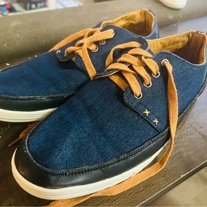 Giraldi Denim and Leather Casual Lace Up Shoe. Size 11.